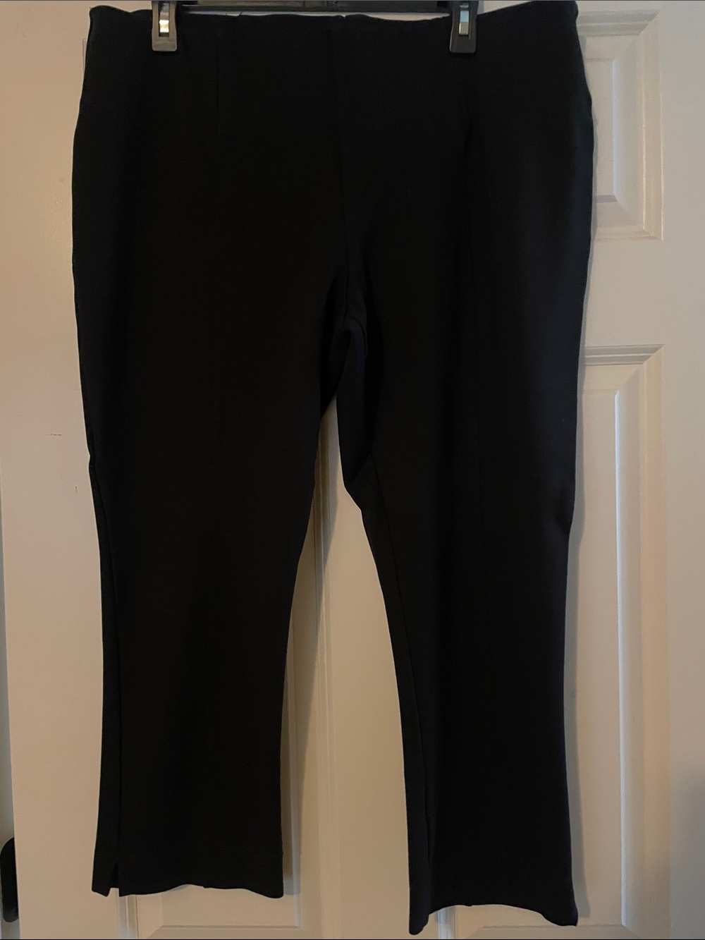 Classic Black Women's Stretch Dress Pants with side slits xl